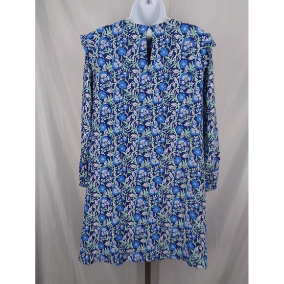Vineyard Vines Blue Floral Winter Garden Pintuck Mini Dress Size XS - Picture 2 of 15